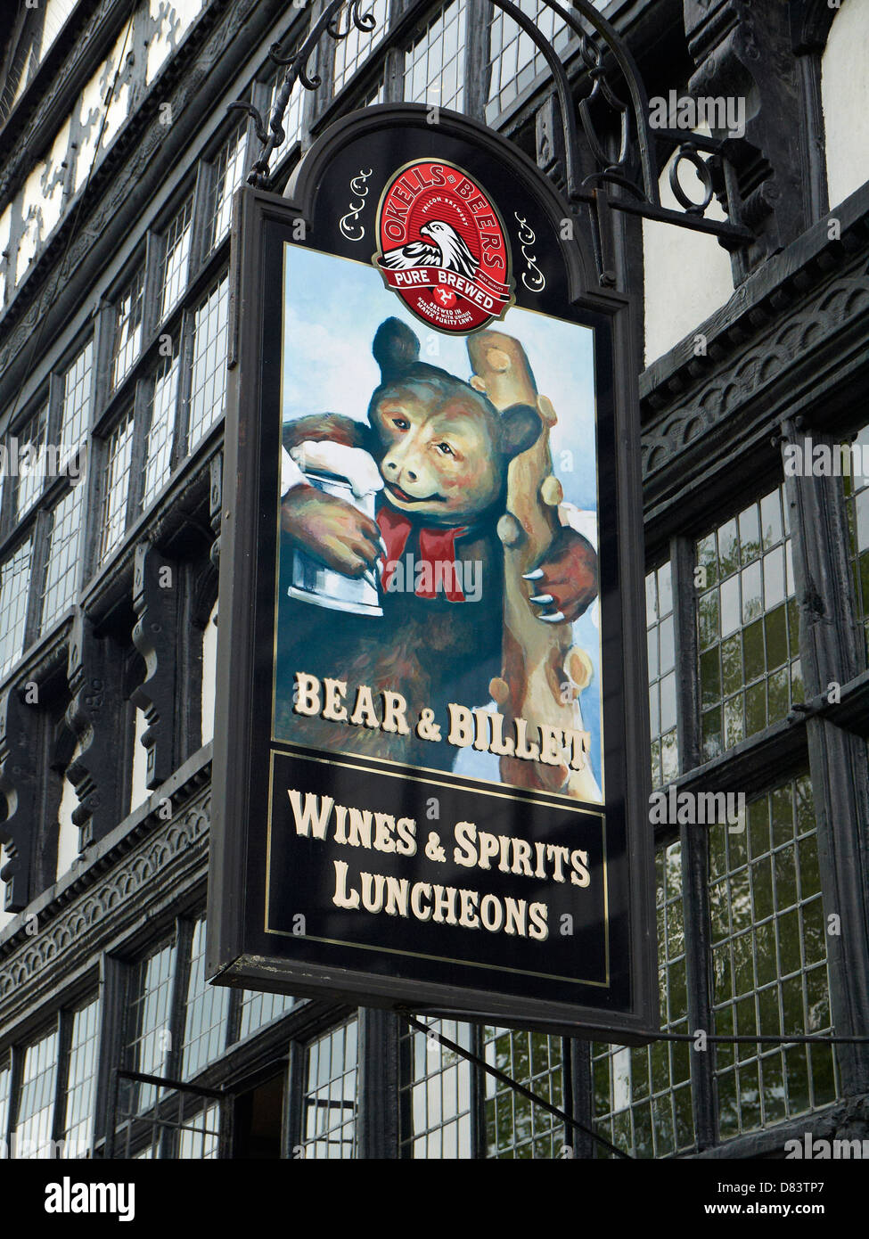 Bear & Billet pub sign in Chester Cheshire UK Stock Photo