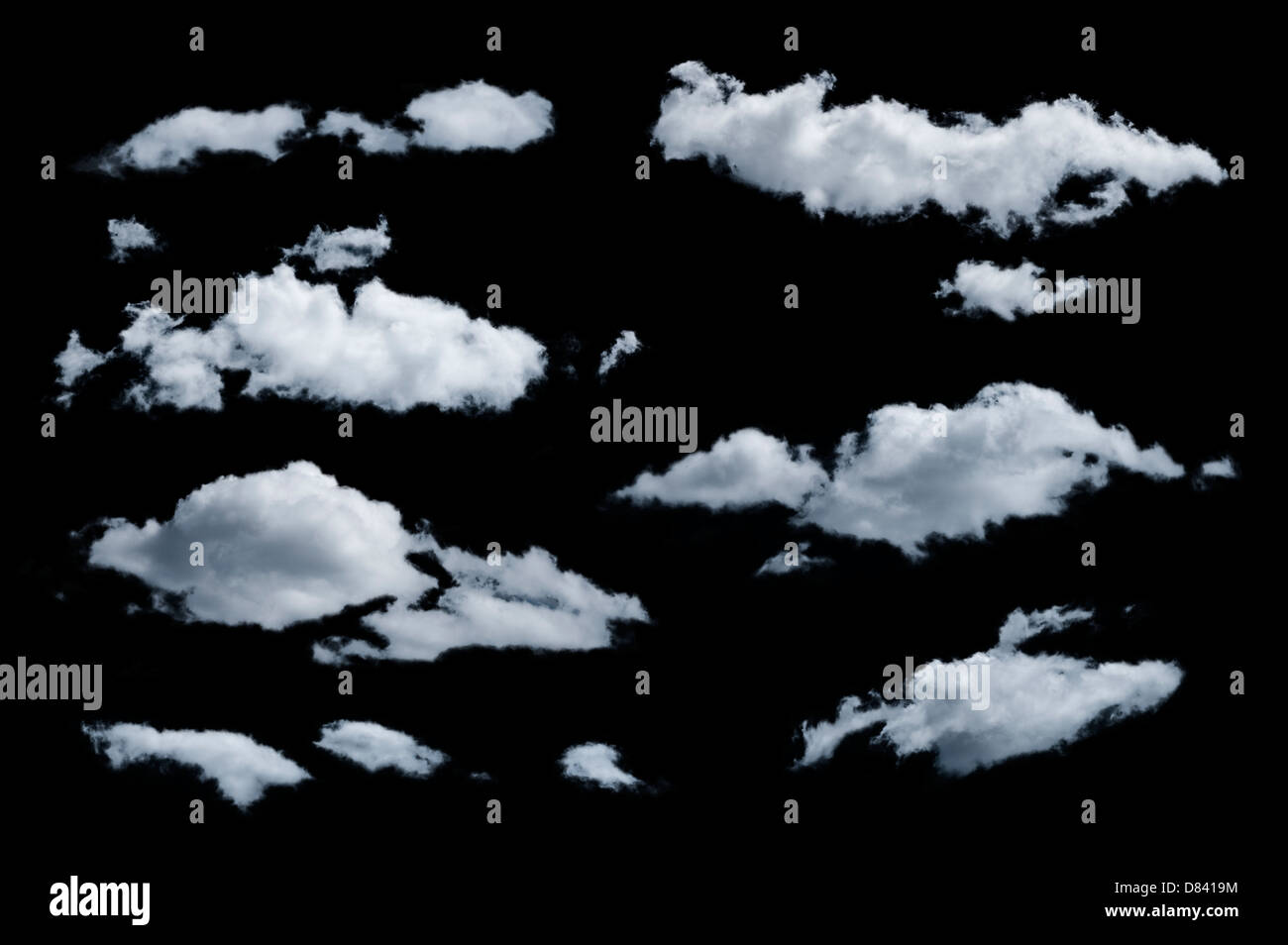 Set of isolated clouds. Desighn elements Stock Photo