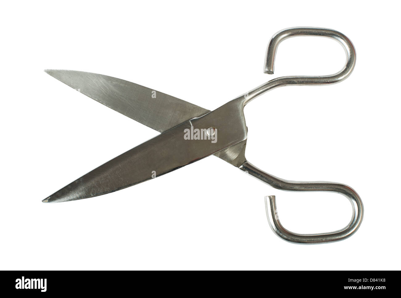 Metal scissors white isolated Stock Photo - Alamy