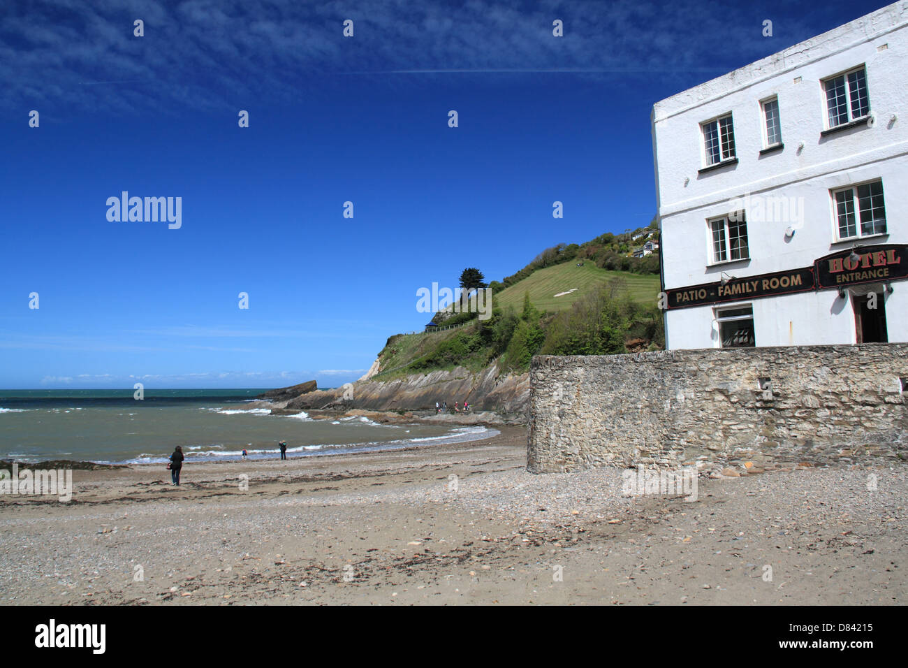 Fo'c's'le Inn Hotel on Combe Martin beach, Devon, England, Great Britain, United
