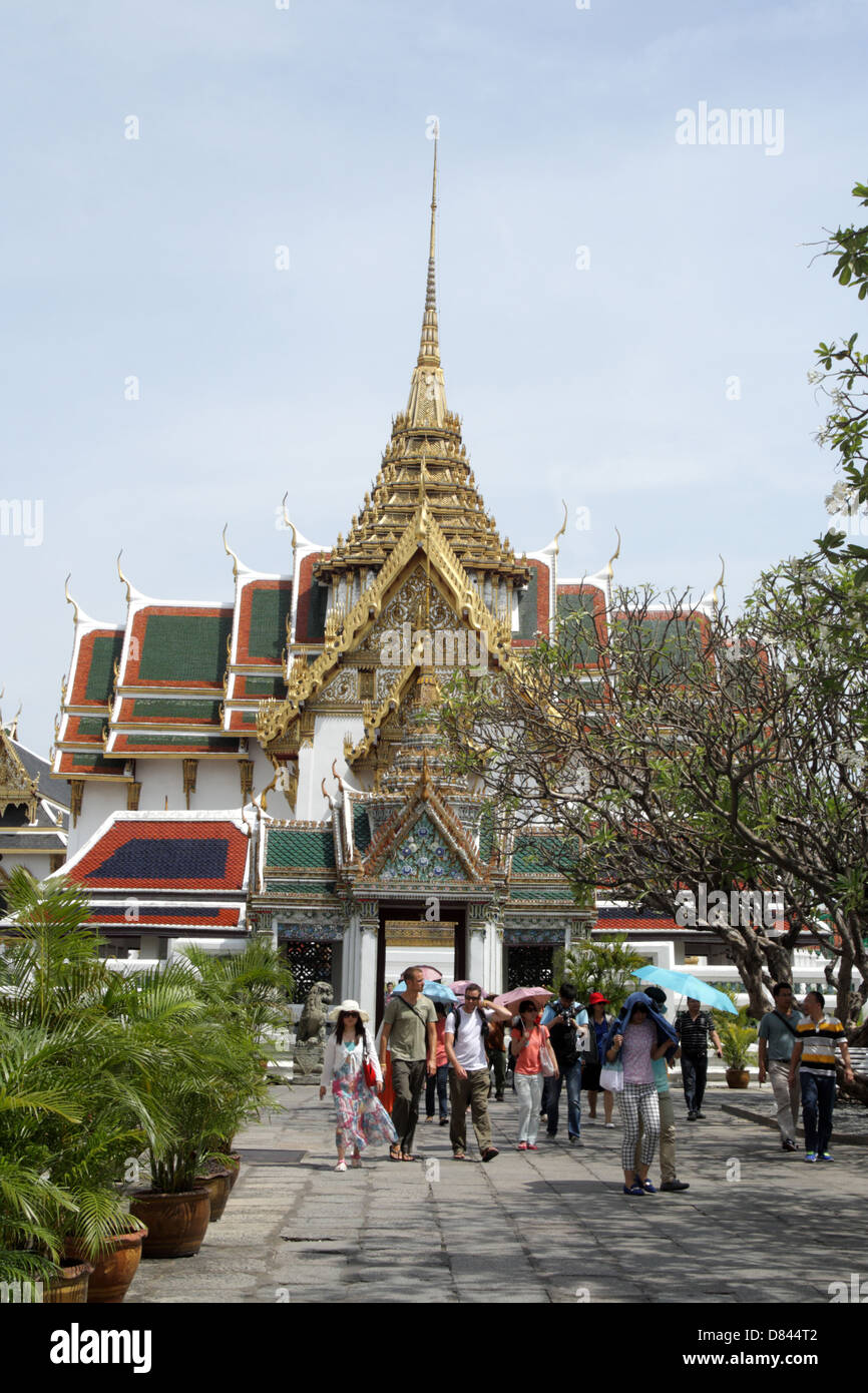 Dusit Maha Prasat Throne Hall at The Grand Palace Temple in Bangkok , Thailand Stock Photo