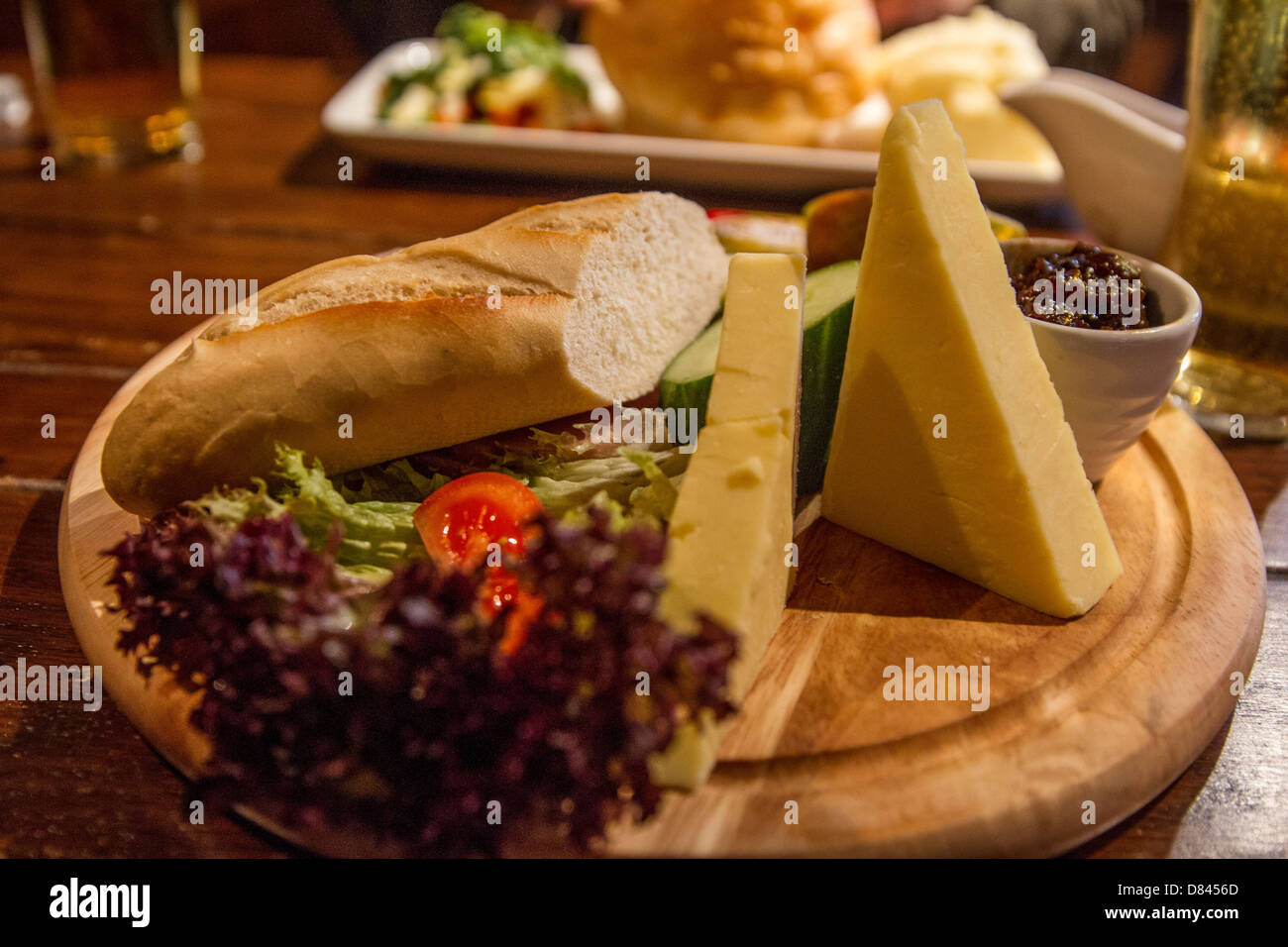 Rustic Ploughman's Lunch Stock Photo - Alamy