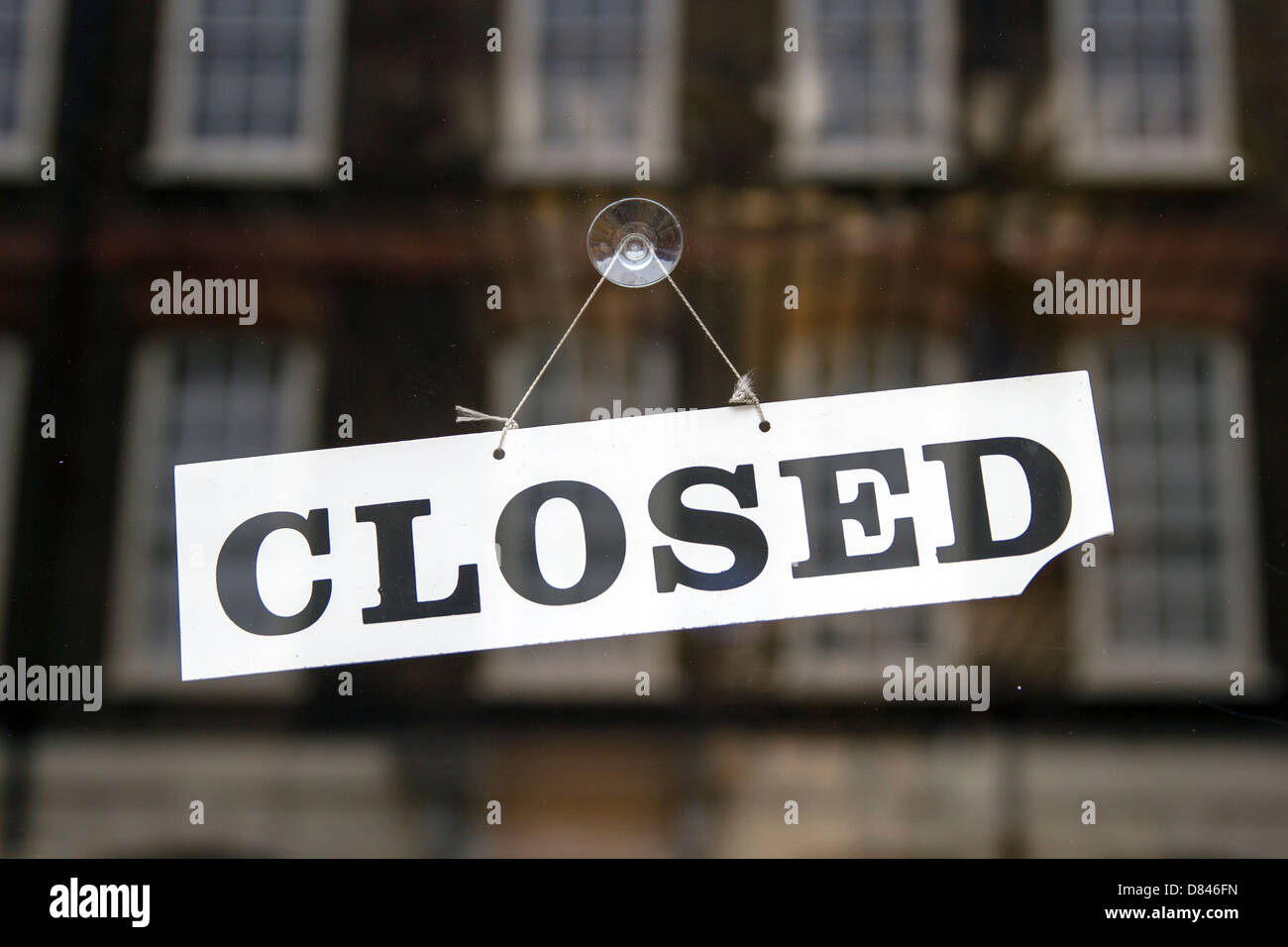 Closed sign on a London storefront Stock Photo