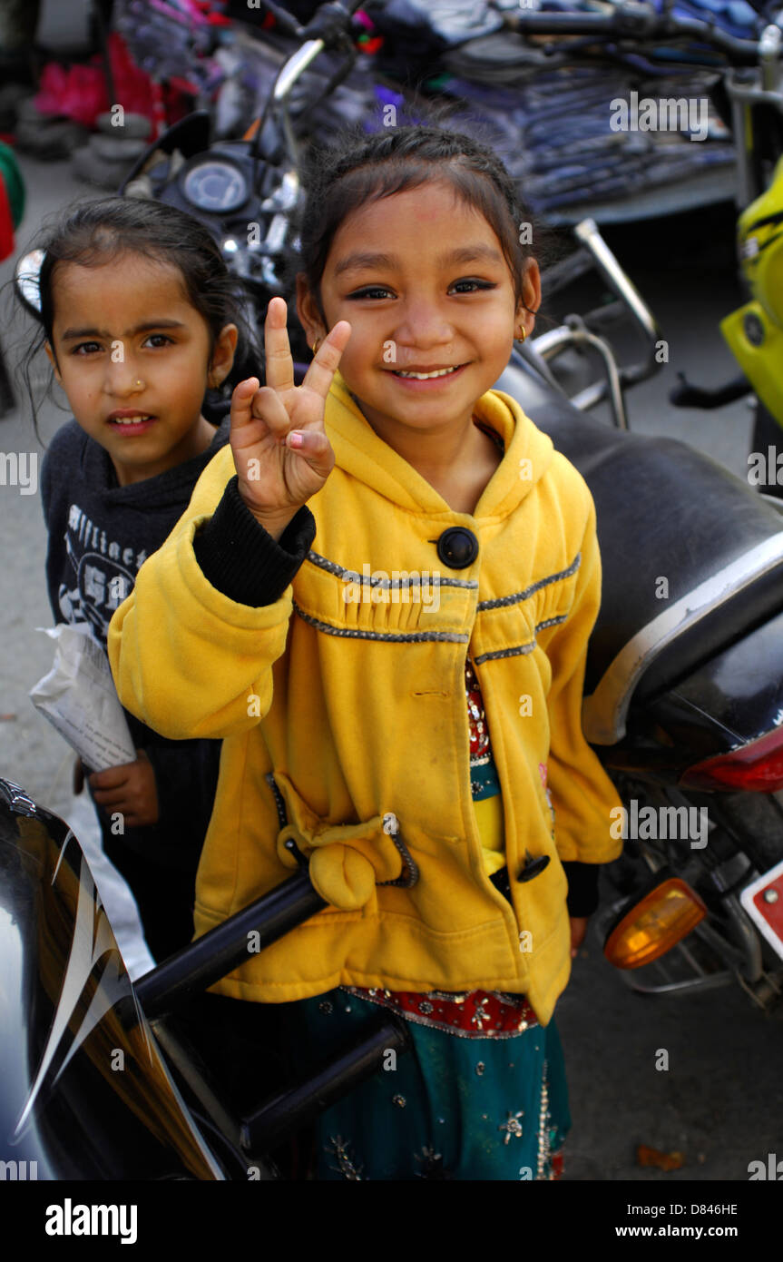 Nepal girl in Phokara, Nepal Stock Photo