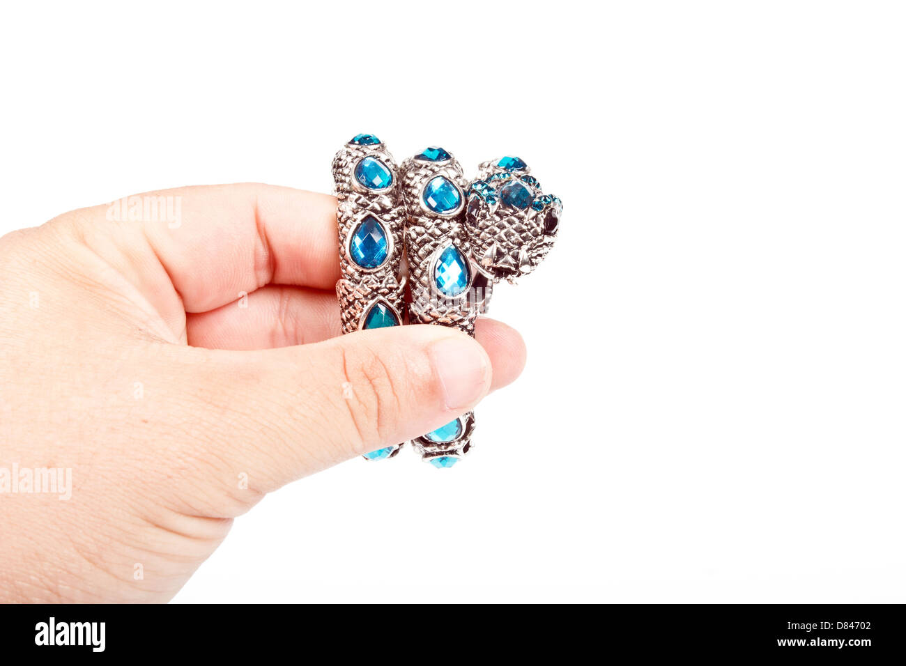 Black beads bracelet on girl hand. Can be used as fashion