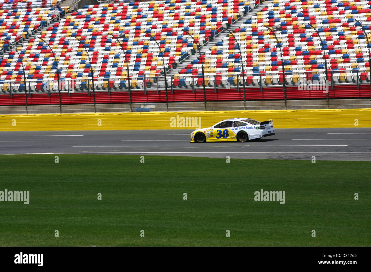 Charlotte, USA. 17th May, 2013. David Gilliland passes the grandstand during final practice for the Sprint Showdown at Charlotte Motor Speedway on May 17, 2013. Credit: Alamy Live News Stock Photo