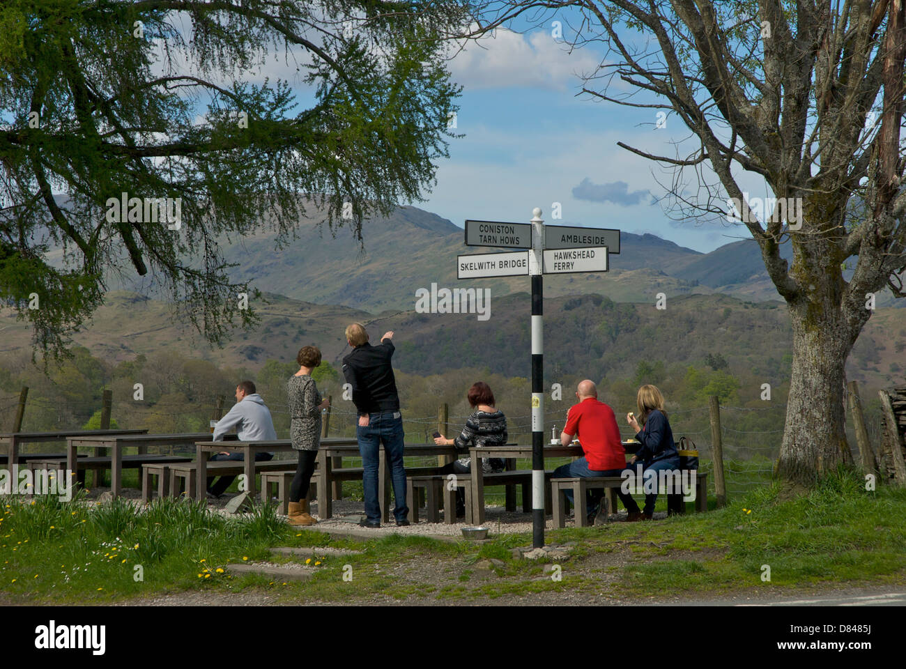 Group Of People Enjoying Drink And The View Outside The Drunken Stock Photo Alamy