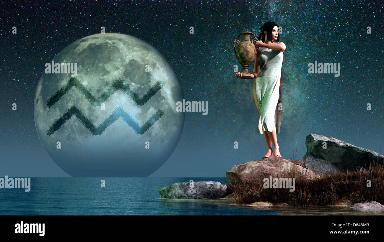 Aquarius is the eleventh astrological sign of the Zodiac. Stock Photo