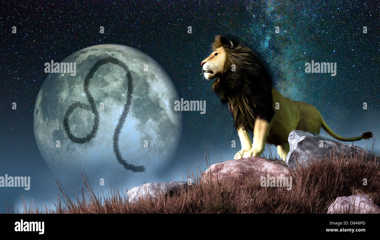 Leo is the fifth astrological sign of the Zodiac. Its symbol is the lion. Stock Photo