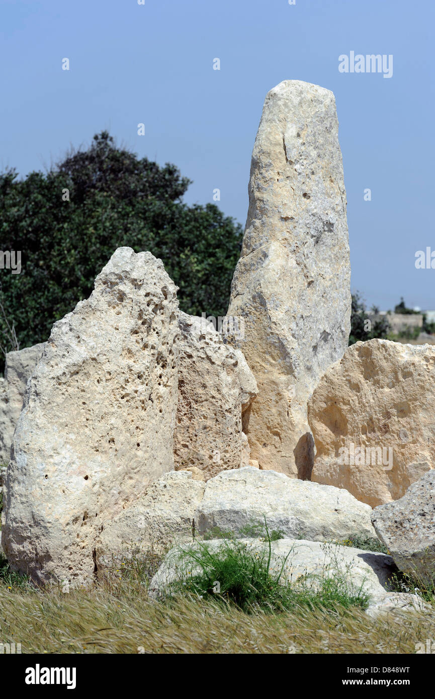 megalithic Temple Mnajdra, Malta, Europa, UNESCO-Heritage Site Stock Photo