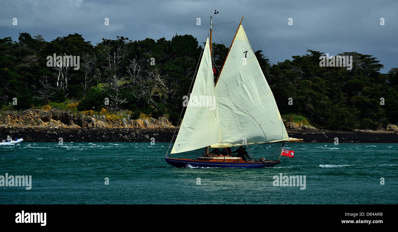 Classic yacht, Dorothy : Thames rater, 1894, architect :  Linton Hope, home port : River Dart (UK). Stock Photo