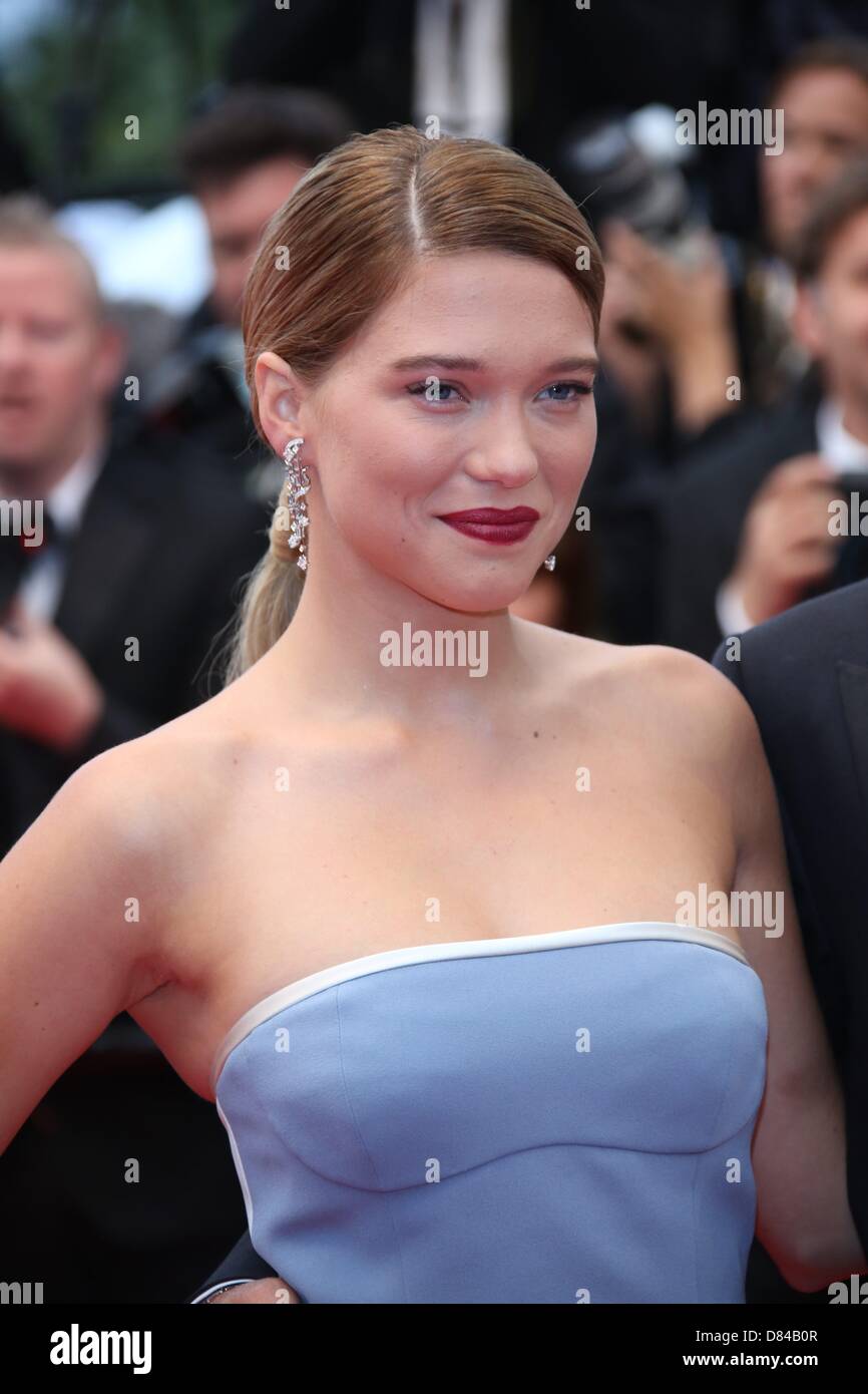 Cannes, France. 18th May, 2013. Actress Léa Seydoux attends the premiere of 'Jimmy P. (Psychotherapy Of A Plains Indian)' during the 66th Cannes International Film Festival at Palais des Festivals in Cannes, France, on 18 May 2013. Photo: Hubert Boesl/dpa/Alamy Live News Stock Photo
