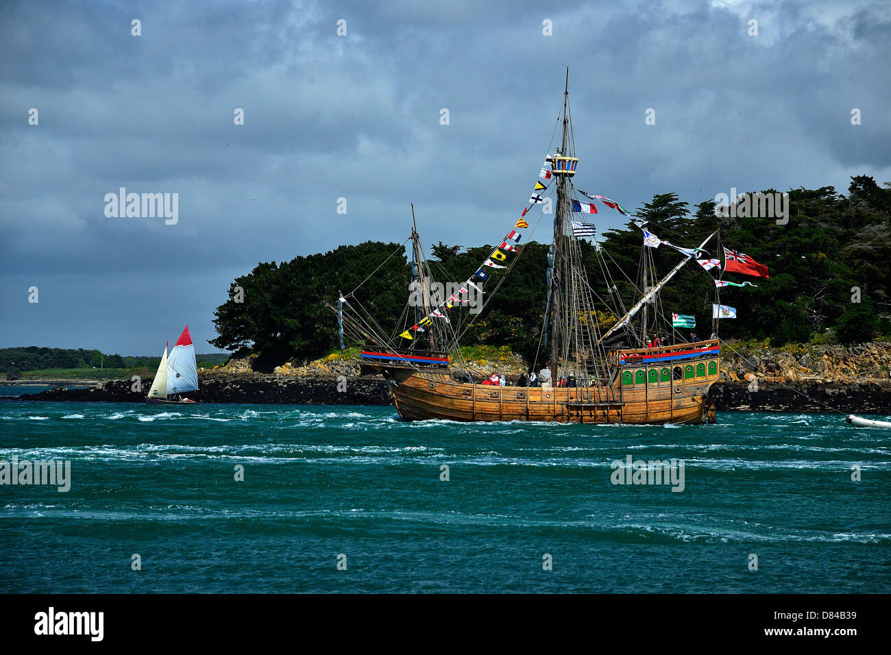 Matthew : replica of caravel, three-masted square-rigged, built in Bristol in 1996. Stock Photo