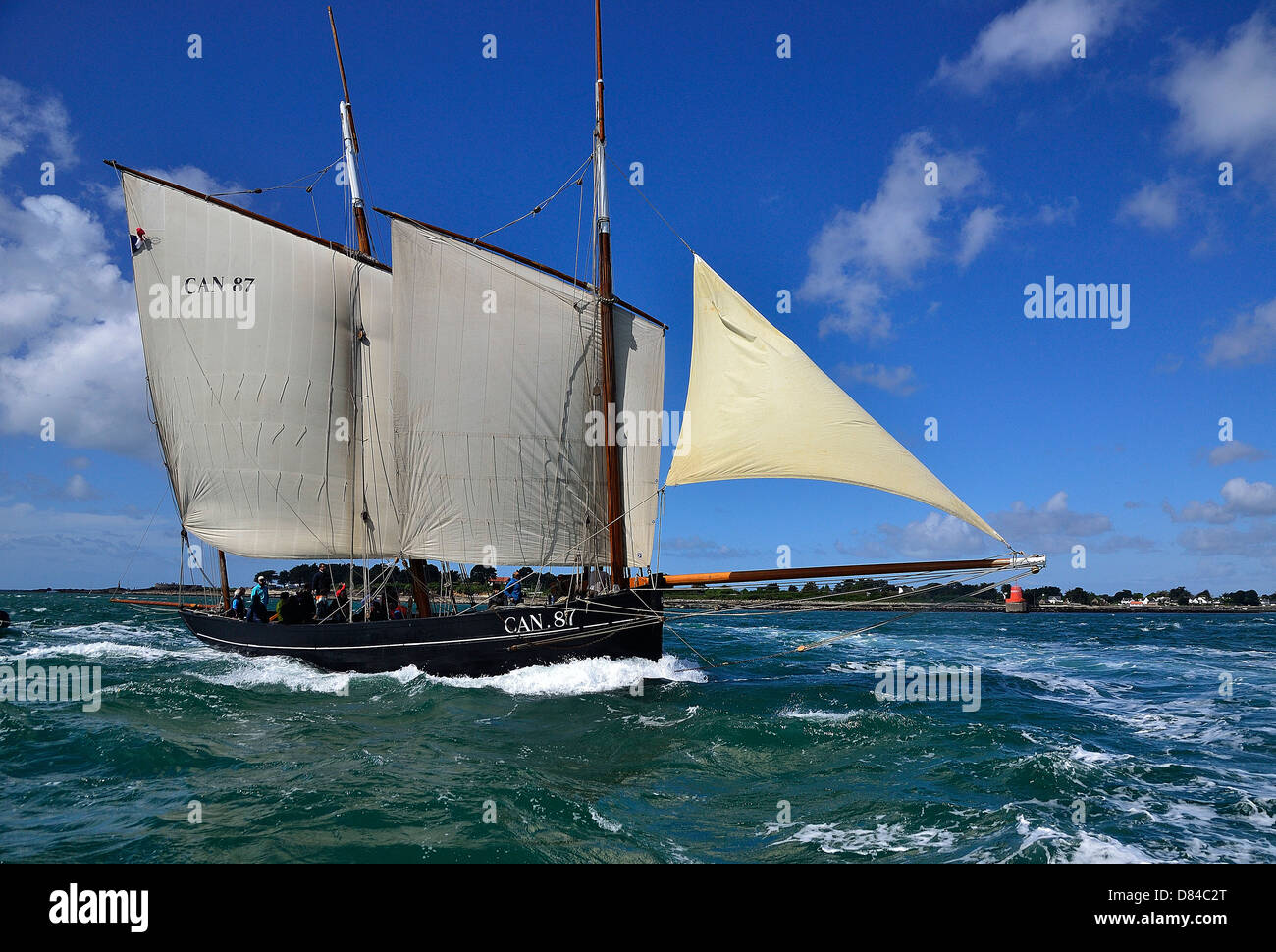 traditional fishing boat bisquine, french lugger 'la