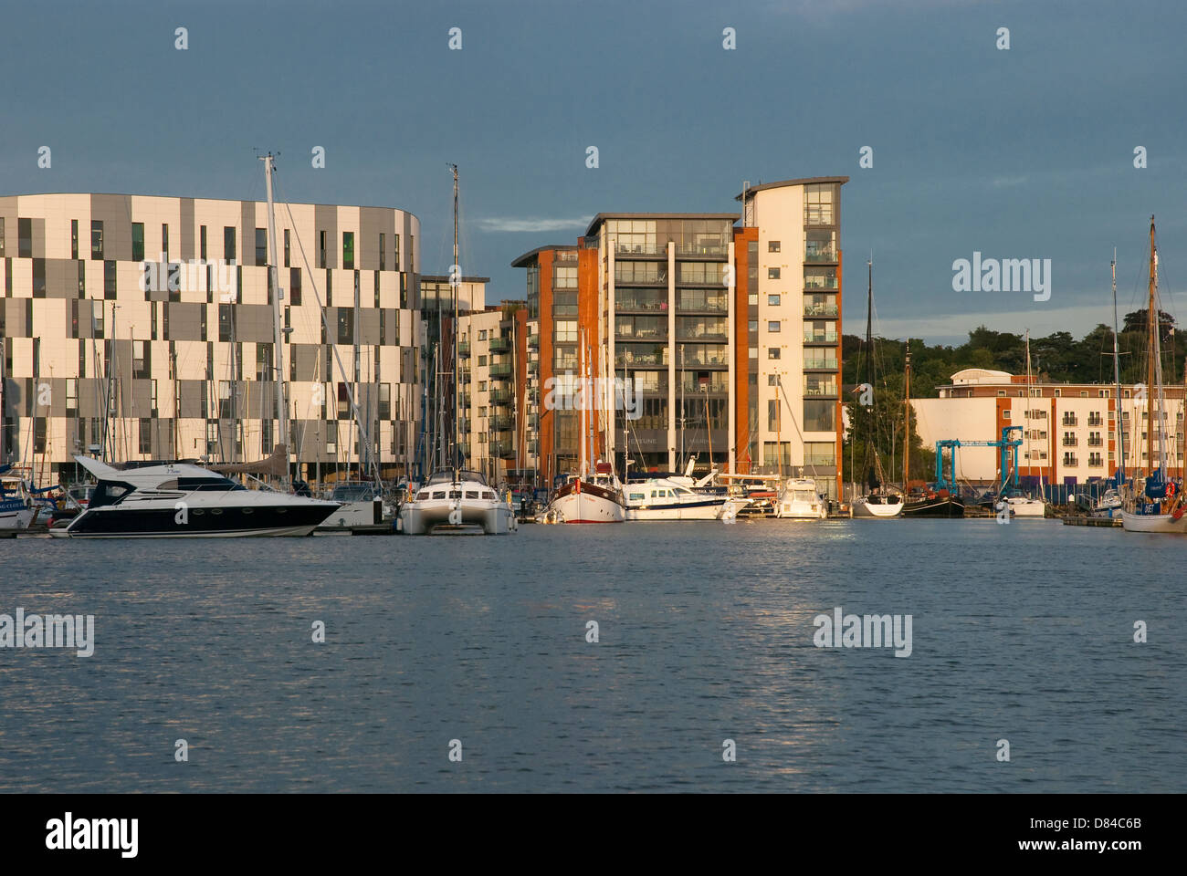 Neptune Marina at dusk. Ipswich Waterfront, Suffolk, UK Stock Photo Alamy