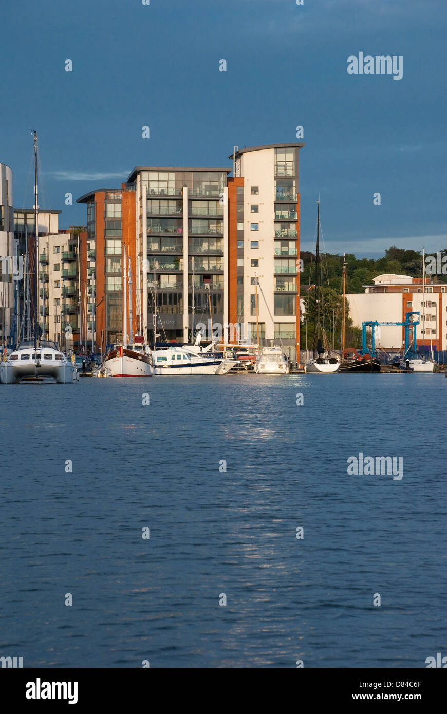 Neptune Marina at dusk. Ipswich Waterfront, Suffolk, UK Stock Photo Alamy