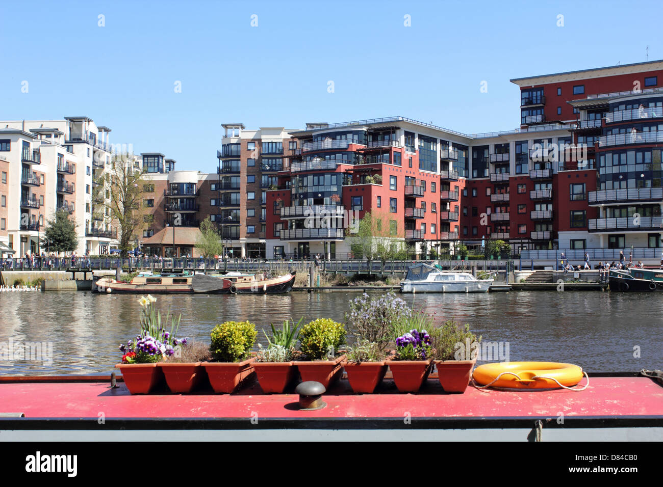 Riverside apartments on the Thames at KingstonUponThames, Surrey, England UK Stock Photo Alamy