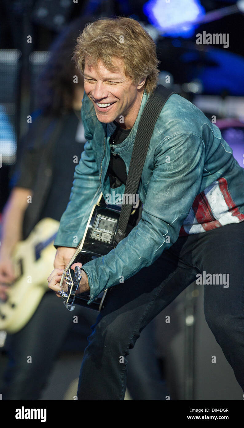 US singer Jon Bon Jovi performs on stage at the Olympiastadion in ...