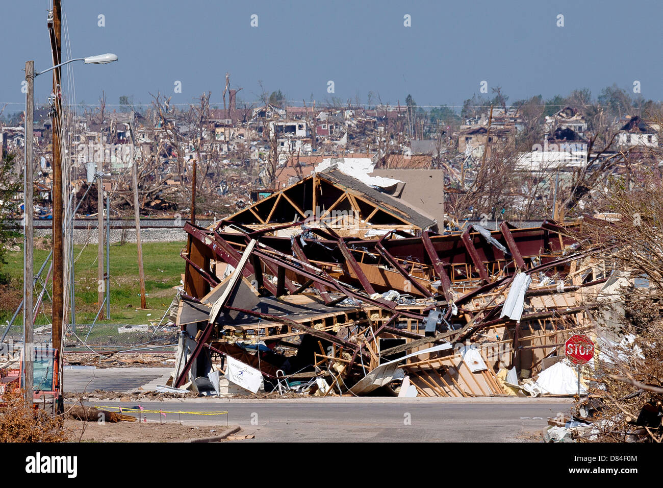 View of homes destroyed when a tornado touched down June 4, 2011 in