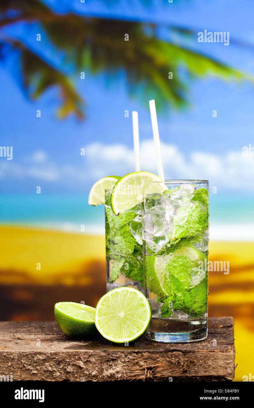 two glasses of Mojito cocktail Stock Photo Alamy