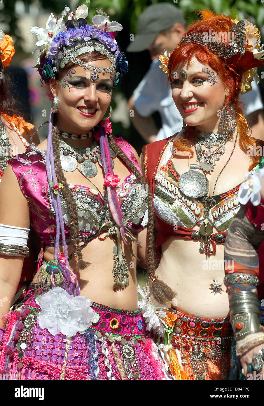Berlin, Germany. 19th May, 2013. Female dancers take part in the Carnival of World Cultures in Berlin, Germany, 19 May 2013. PHOTO: WOLFGANG KUMM/dpa/Alamy Live News Stock Photo