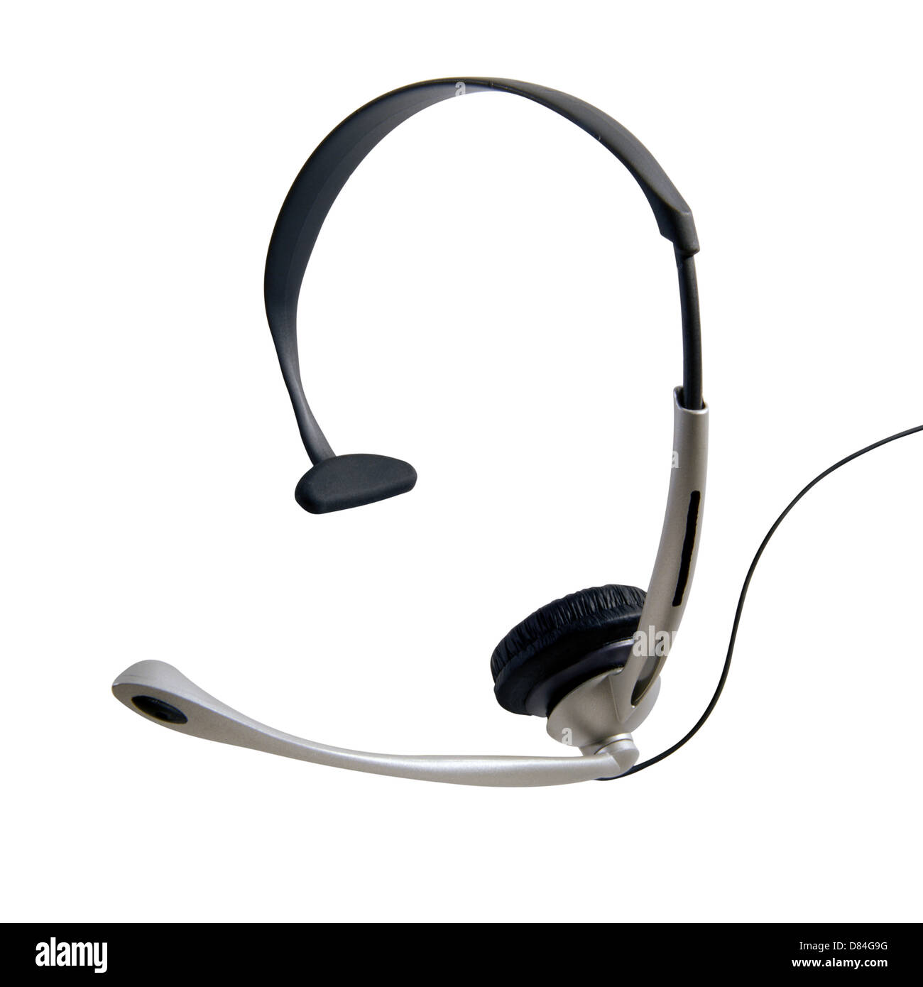 Headphones with microphone on a white background Stock Photo