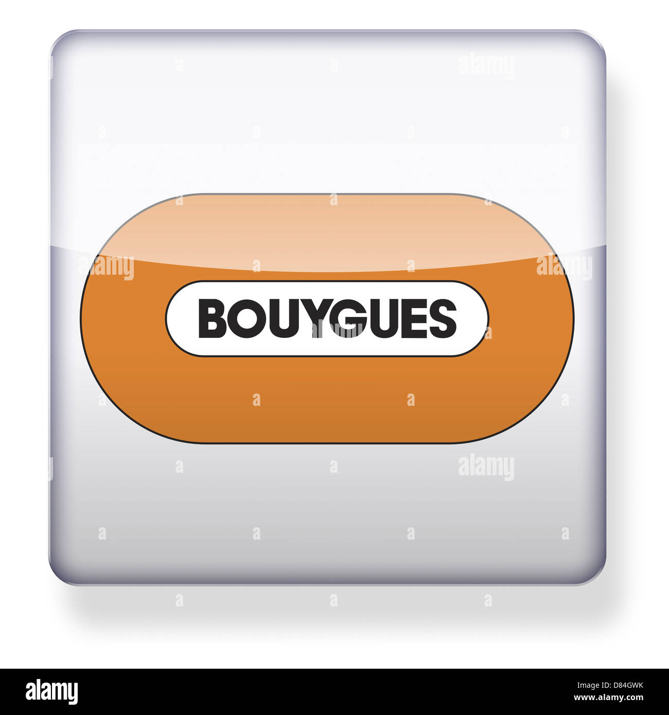 Bouygues logo as an app icon. Clipping path included. Stock Photo