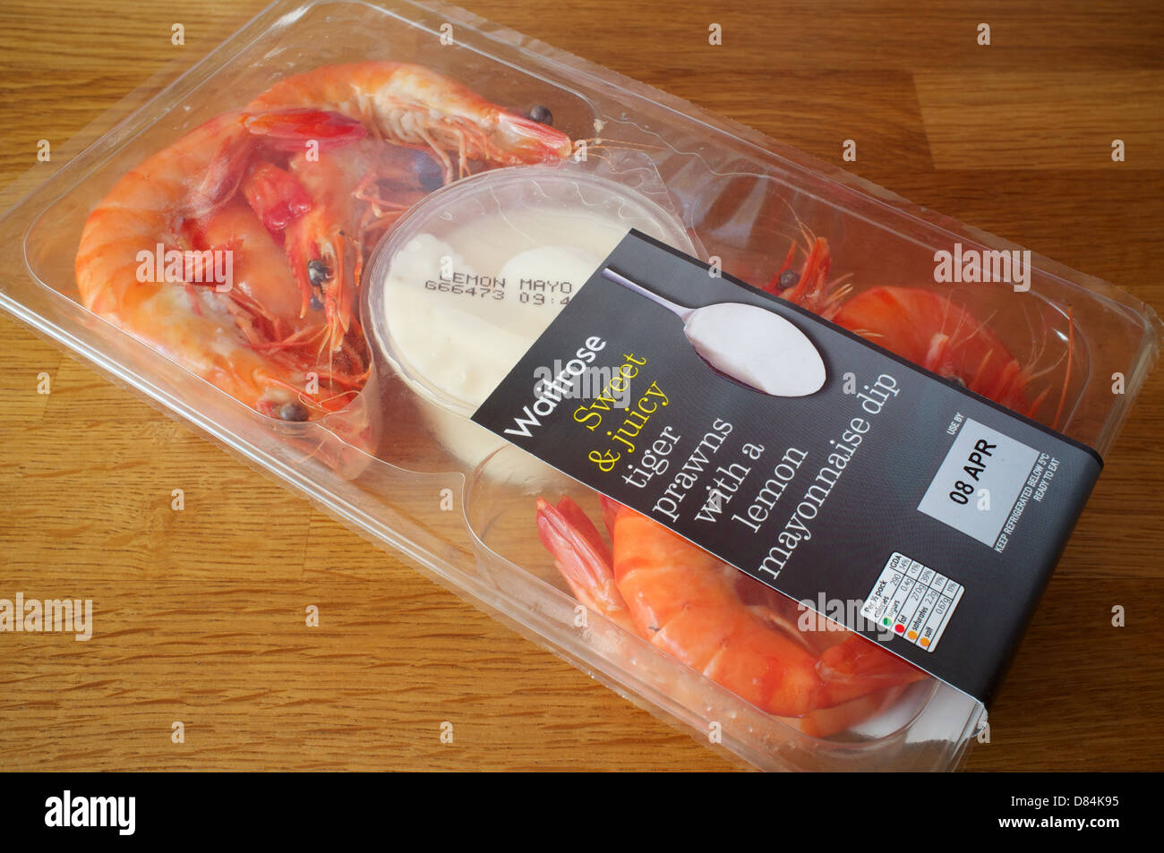 Waitrose tiger prawns with lemon mayonnaise dip Stock Photo Alamy