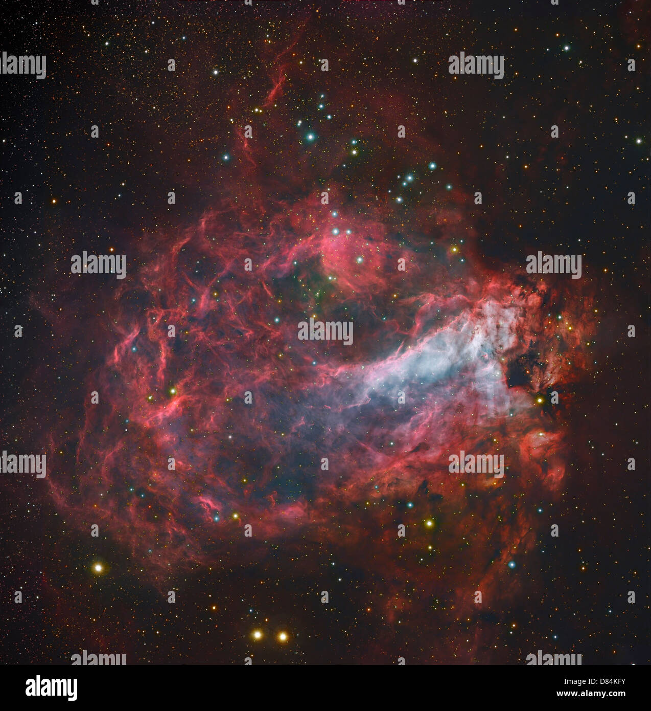 M17, The Omega Nebula in Sagittarius. Stock Photo