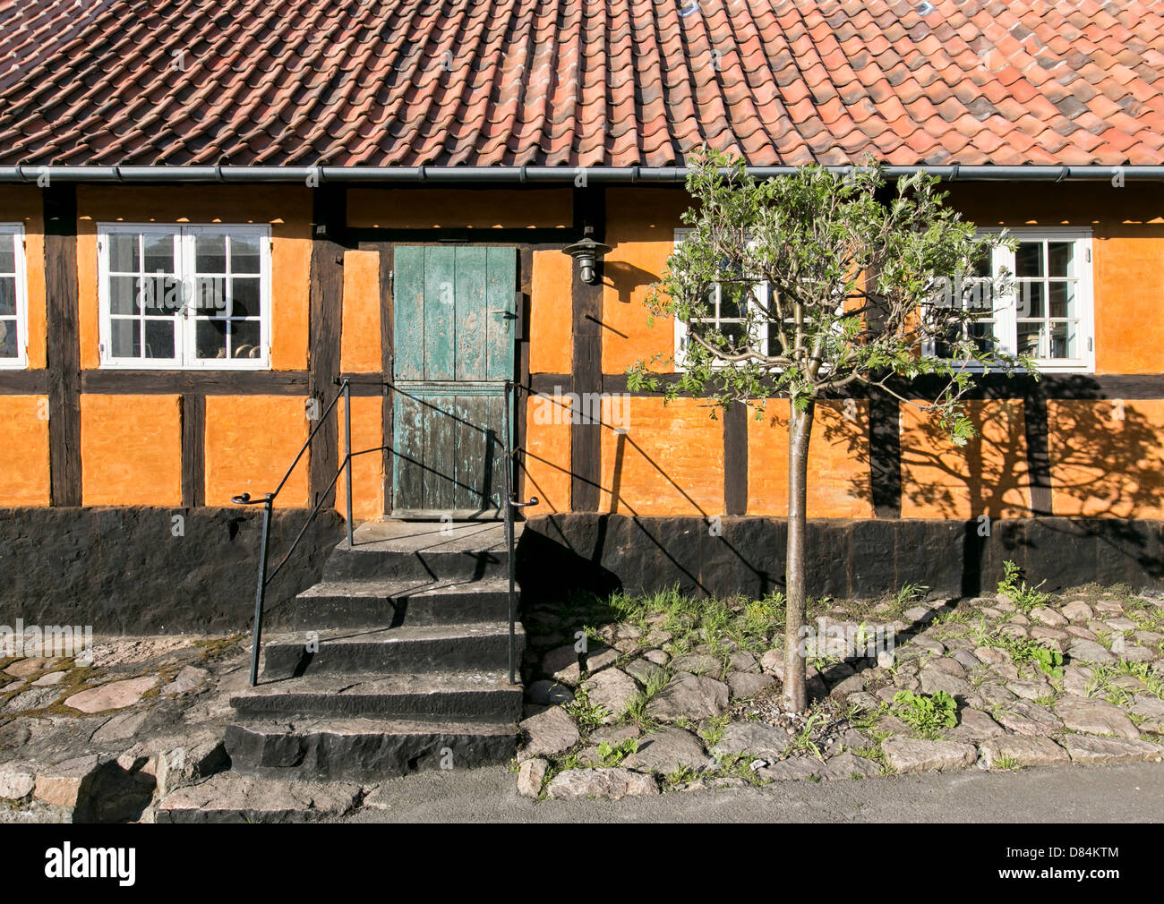 Typical colourful residential house on Bornholm in Denmark Stock Photo