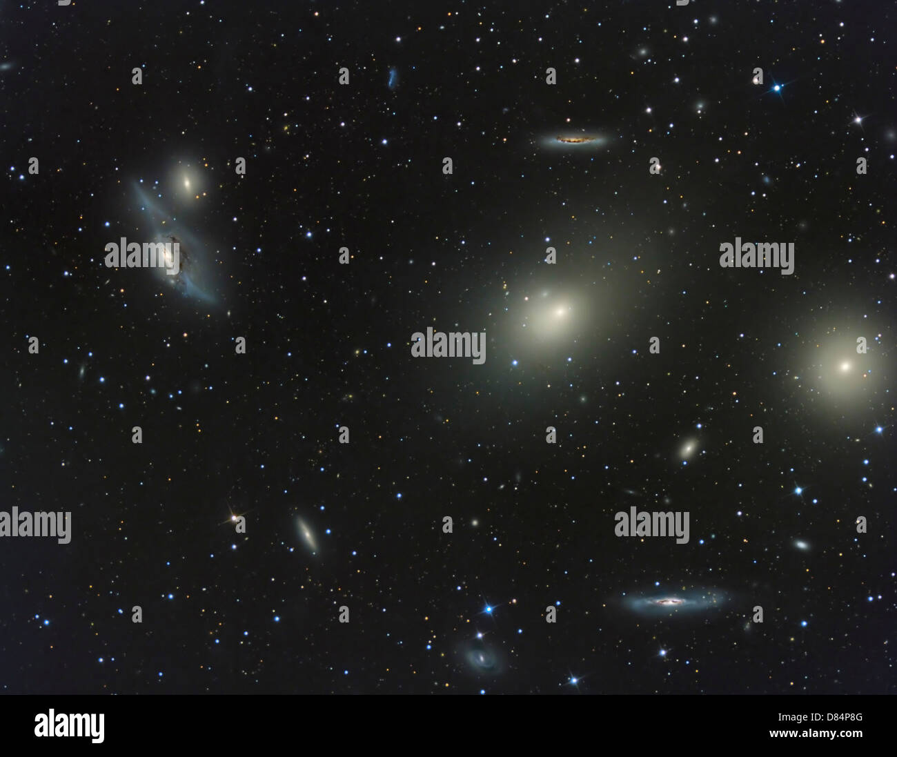The Virgo Cluster, a cluster of galaxies in the constellation Virgo. Stock Photo