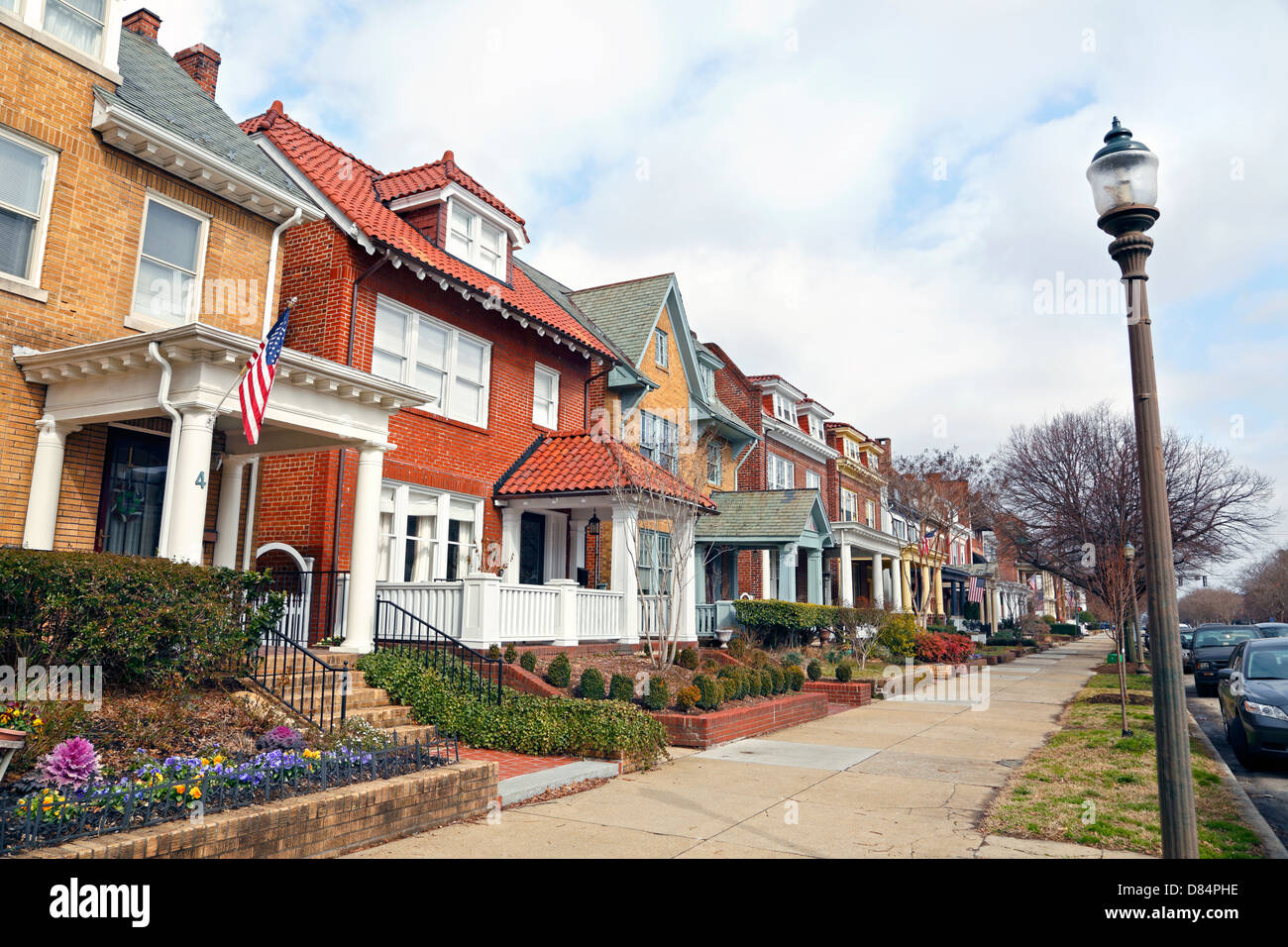 Richmond, Virginia. Neighborhood homes on North Boulevard Stock Photo