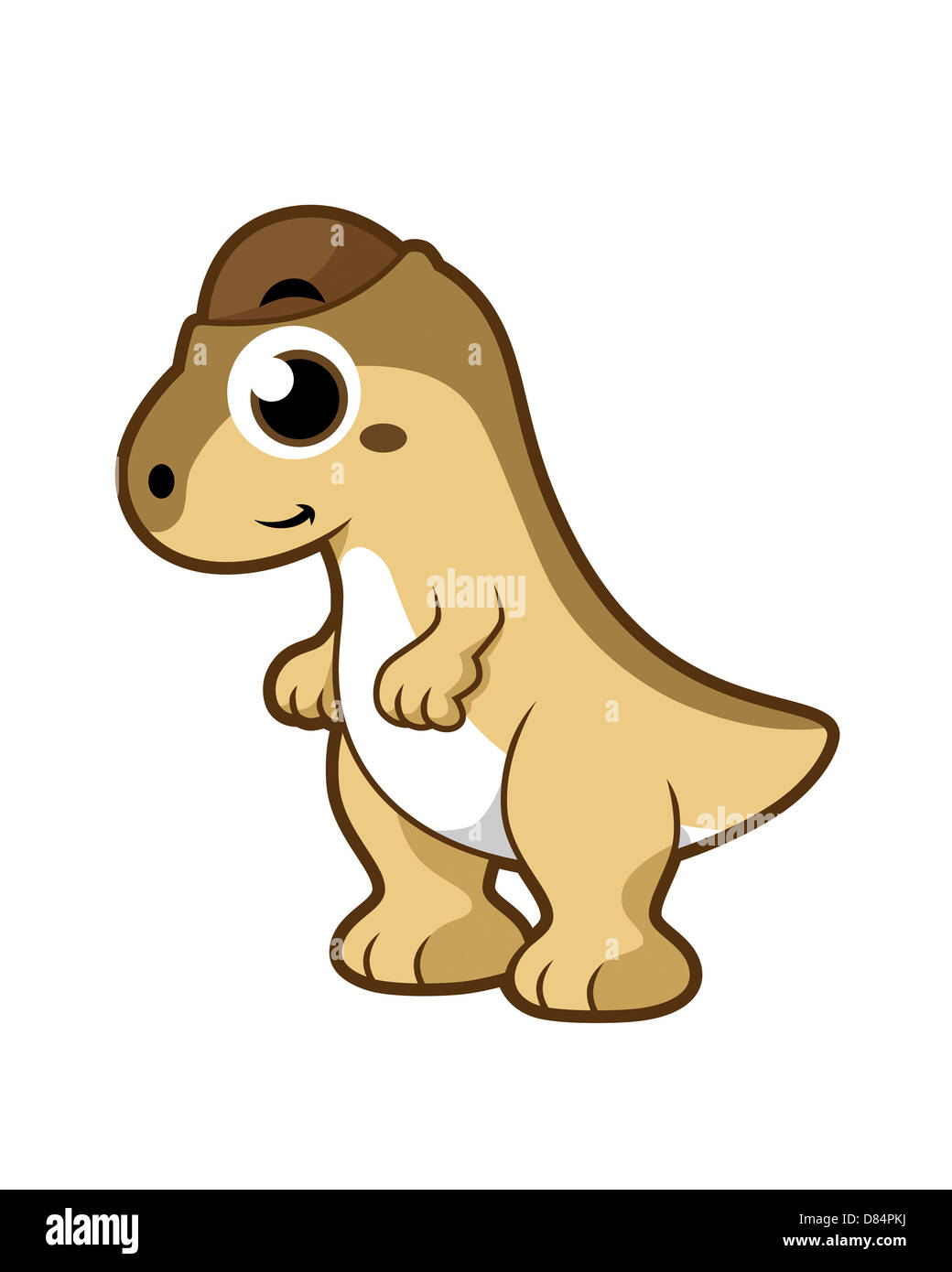 Cute illustration of a Pachycephalosaurus dinosaur. Stock Photo
