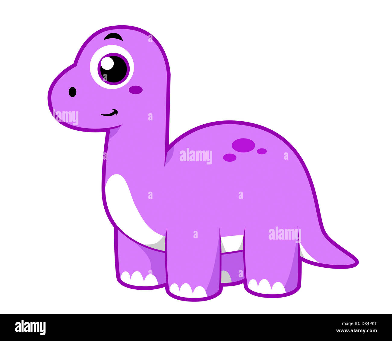 Cute illustration of a Brontosaurus dinosaur. Stock Photo