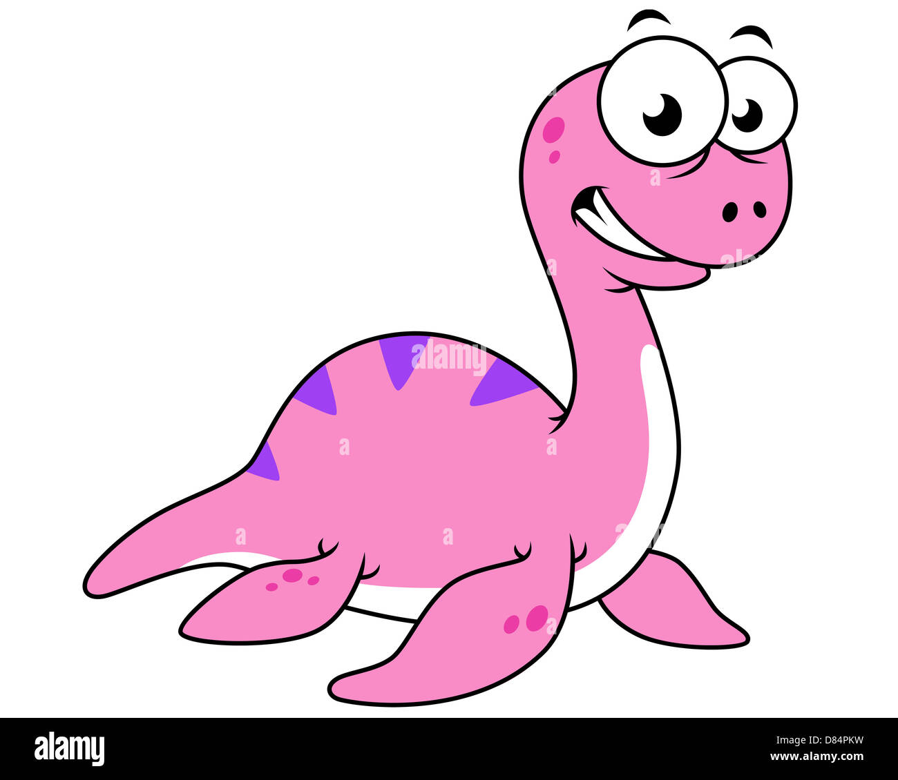 Cute illustration of the Loch Ness Monster. Stock Photo