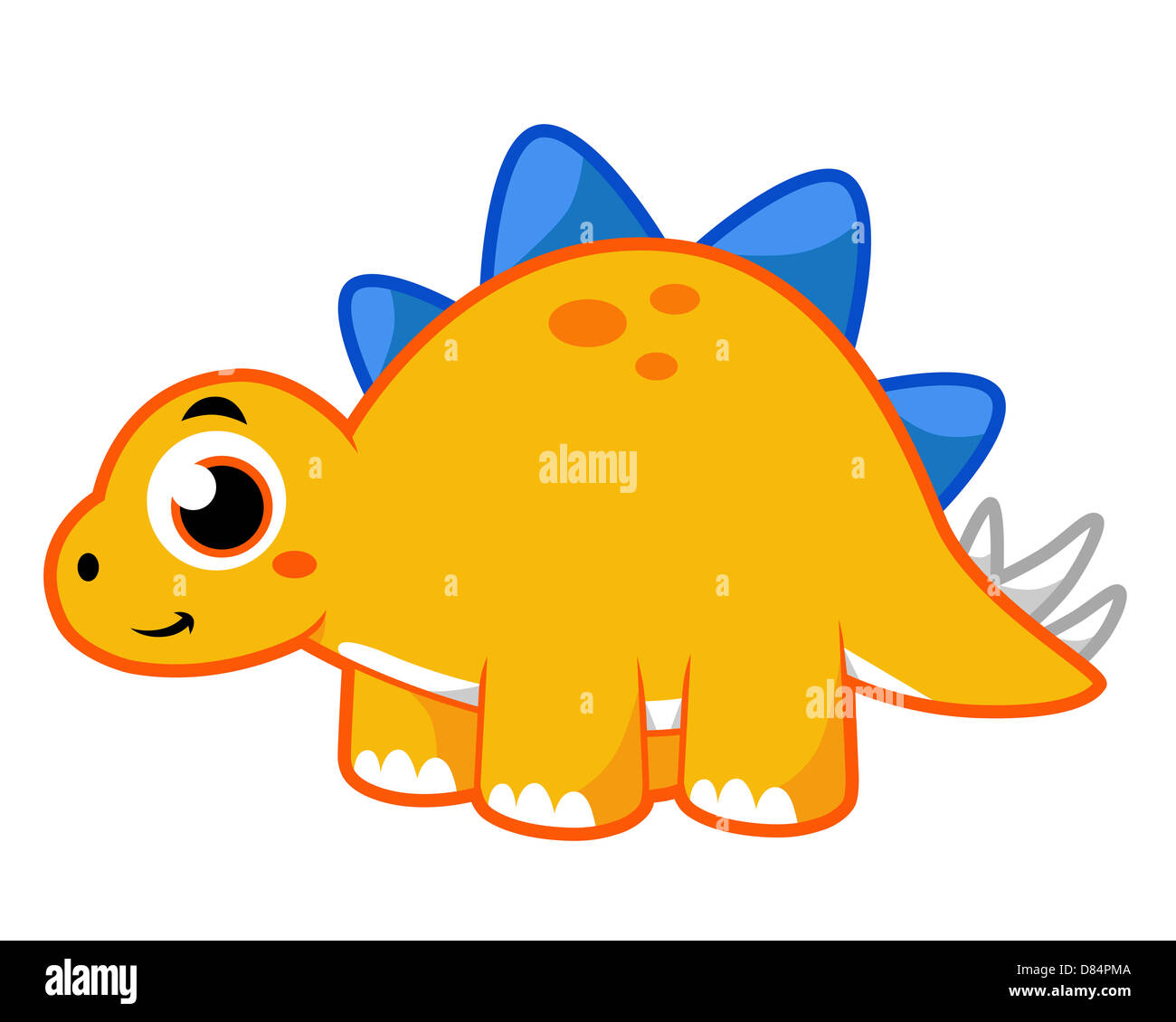 Cute illustration of a Stegosaurus. Stock Photo