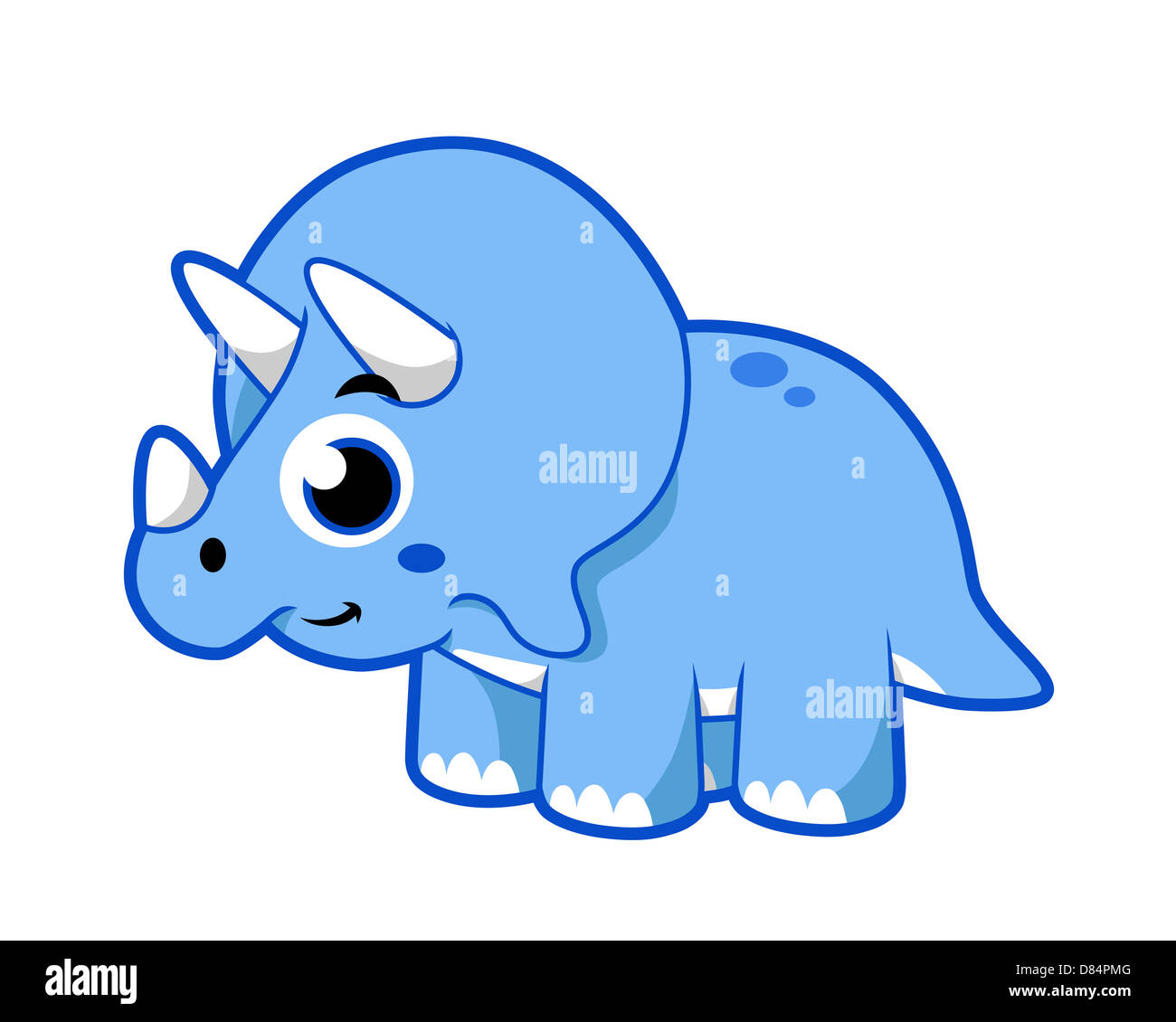 Cute illustration of a Triceratops dinosaur. Stock Photo
