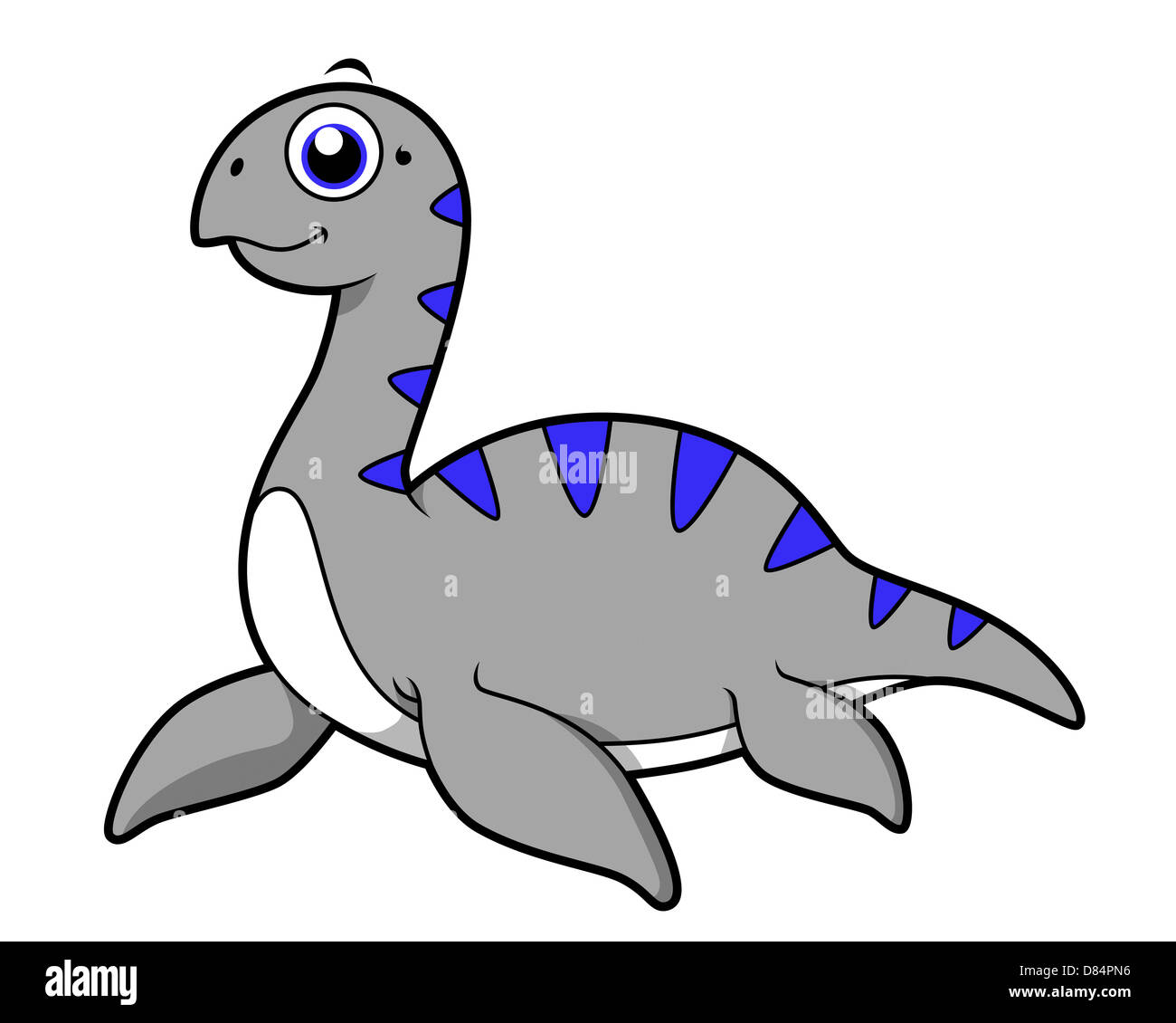 Cute illustration of a Loch Ness Monster. Stock Photo