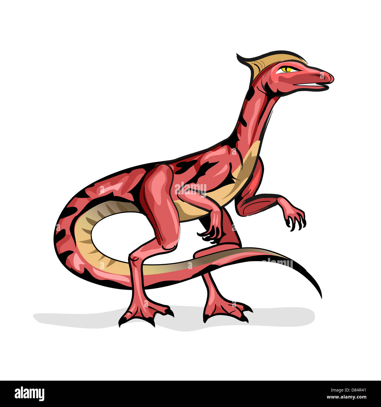Illustration of Velociraptor. Stock Photo