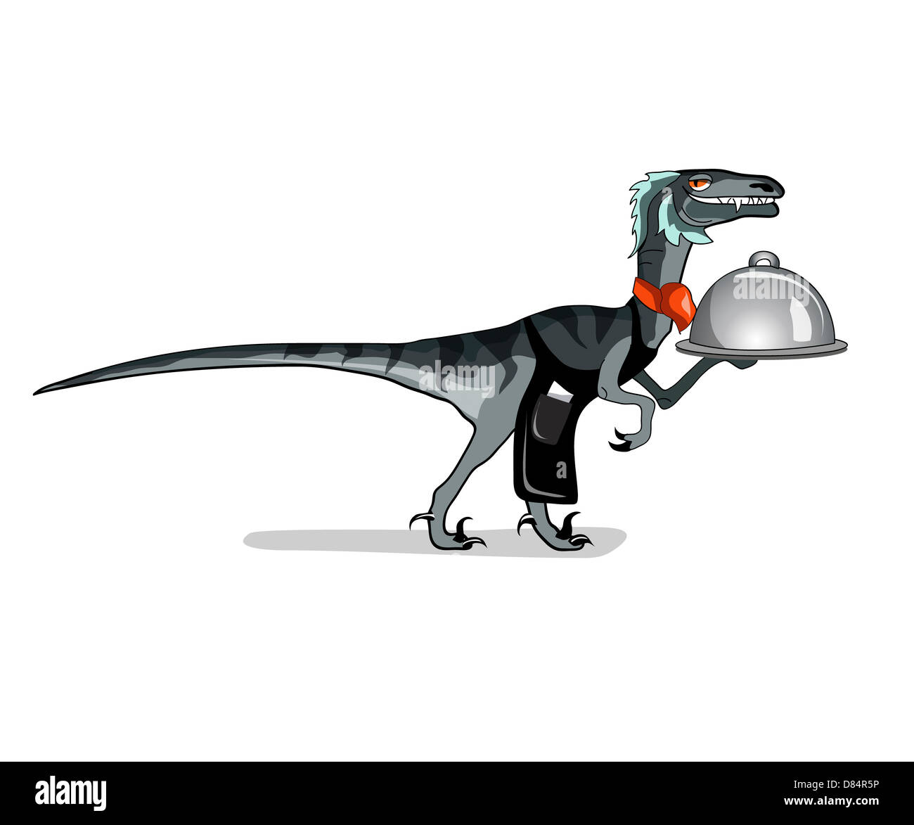 Illustration of a raptor food waiter Stock Photo - Alamy