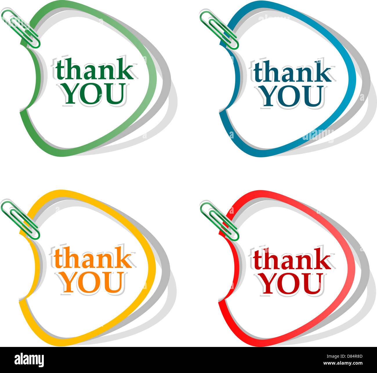 Thank you - grateful bubbles, stickers set Stock Photo - Alamy