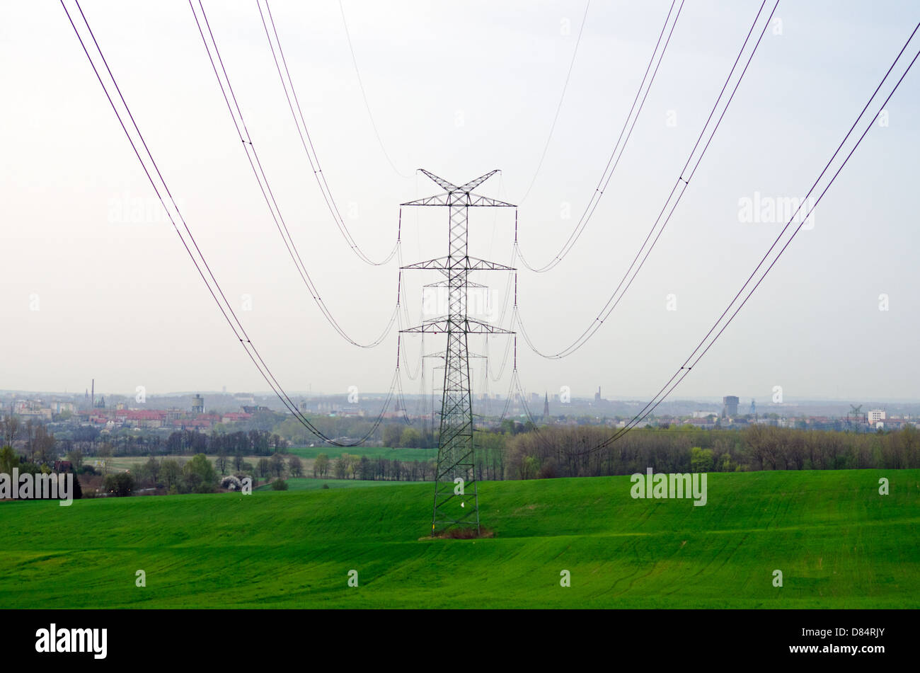 Photo of high voltage lines Stock Photo Alamy