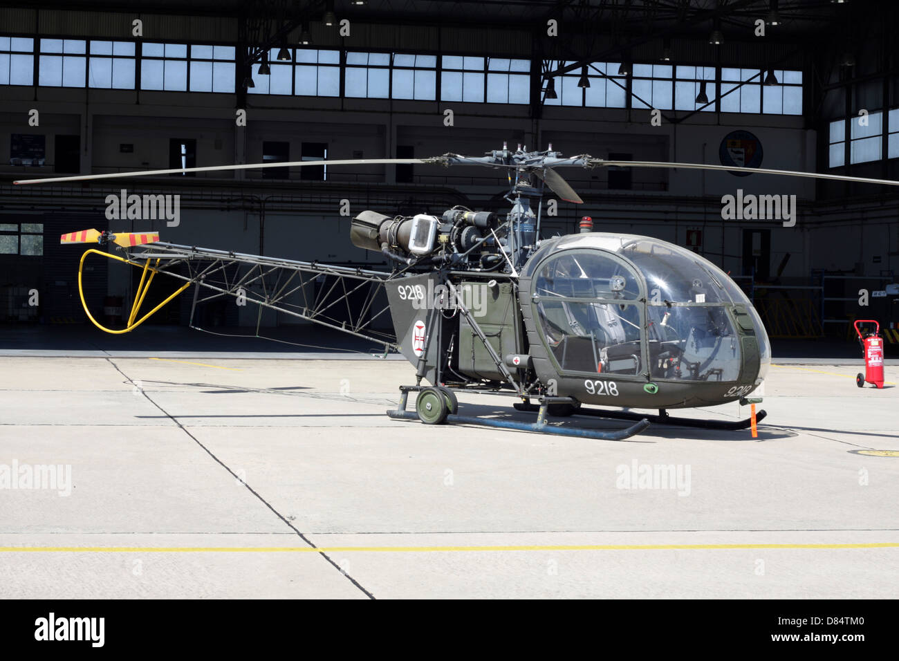 An Alouette II helicopter of the Portuguese Air Force at Beja, Portugal