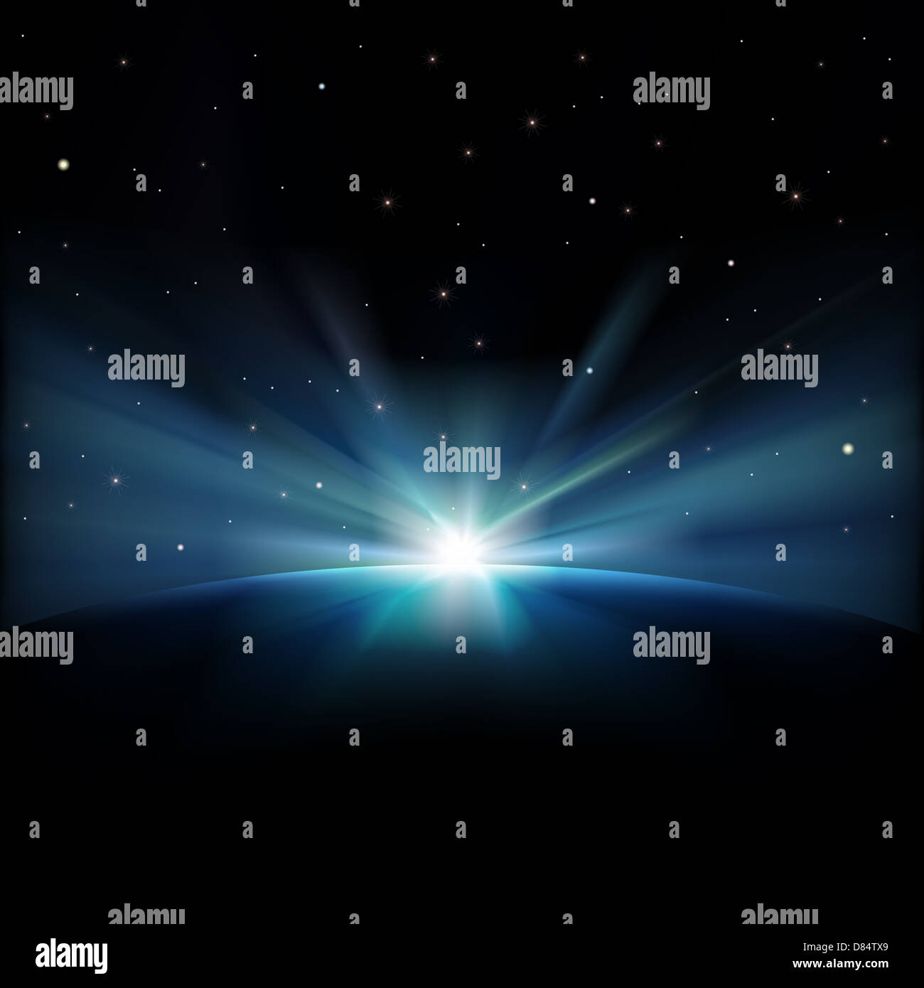 abstract space background with stars and sunrise Stock Photo - Alamy