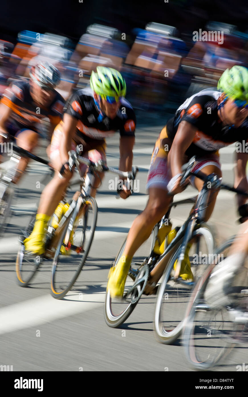 Cyclists Motion Blur Bicycle Race Racing Stock Photo