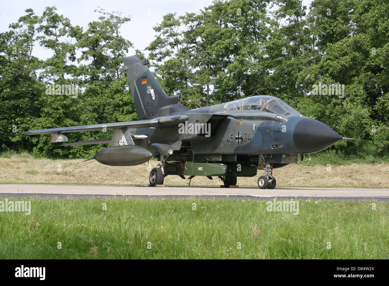 A Panavia Tornado aircraft of the German Air Force equipped with TAURUS cruise missiles, Buchel, Germany. Stock Photo