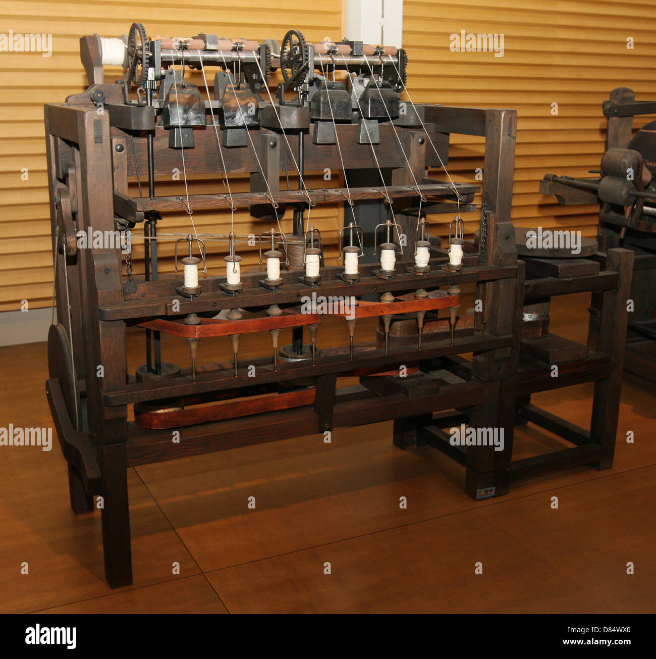 This replica of the 18th-century Arkwright Water Frame is a ...