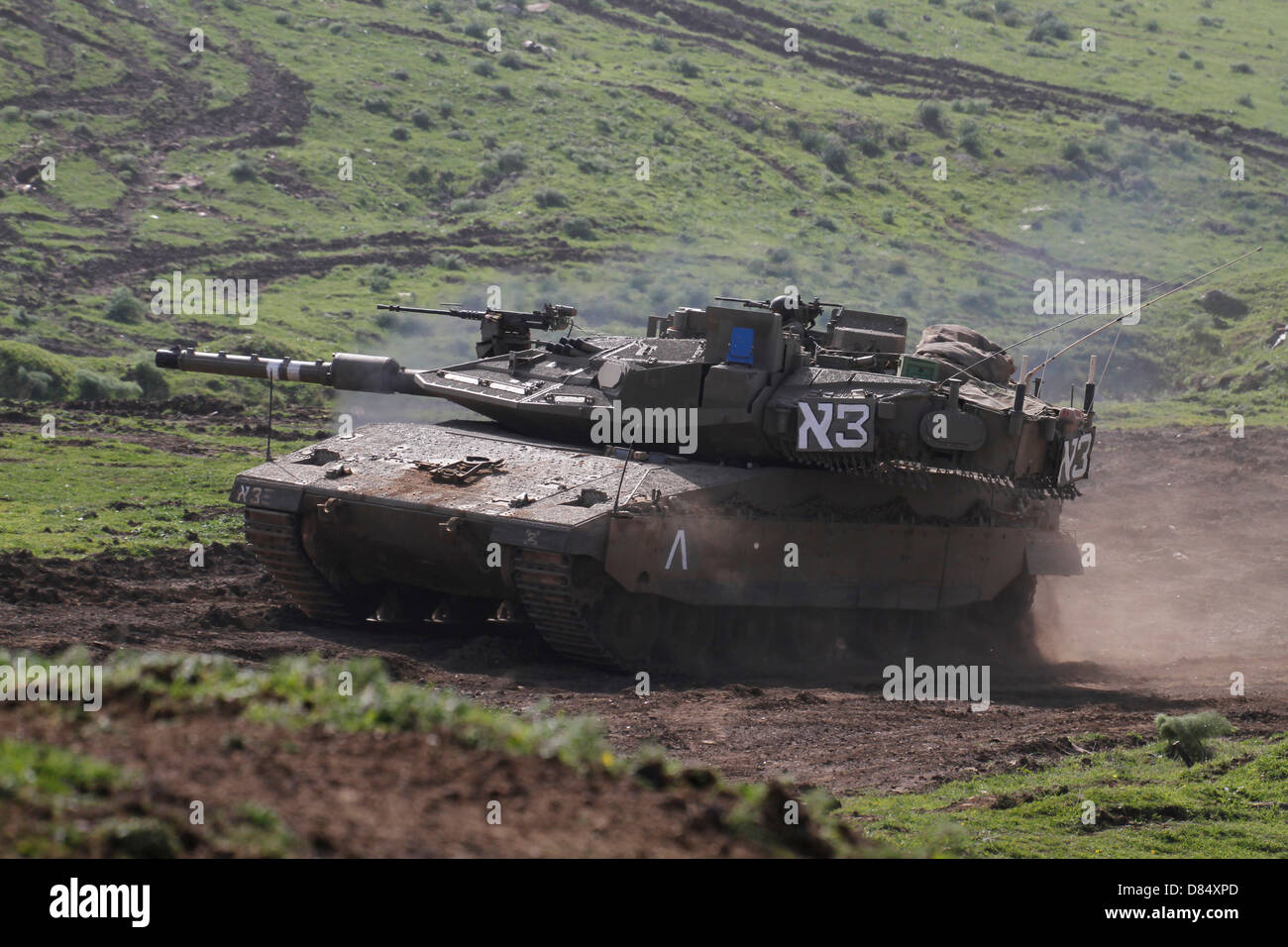 An Israel Defense Force Merkava Mark IV main battle tank. Stock Photo