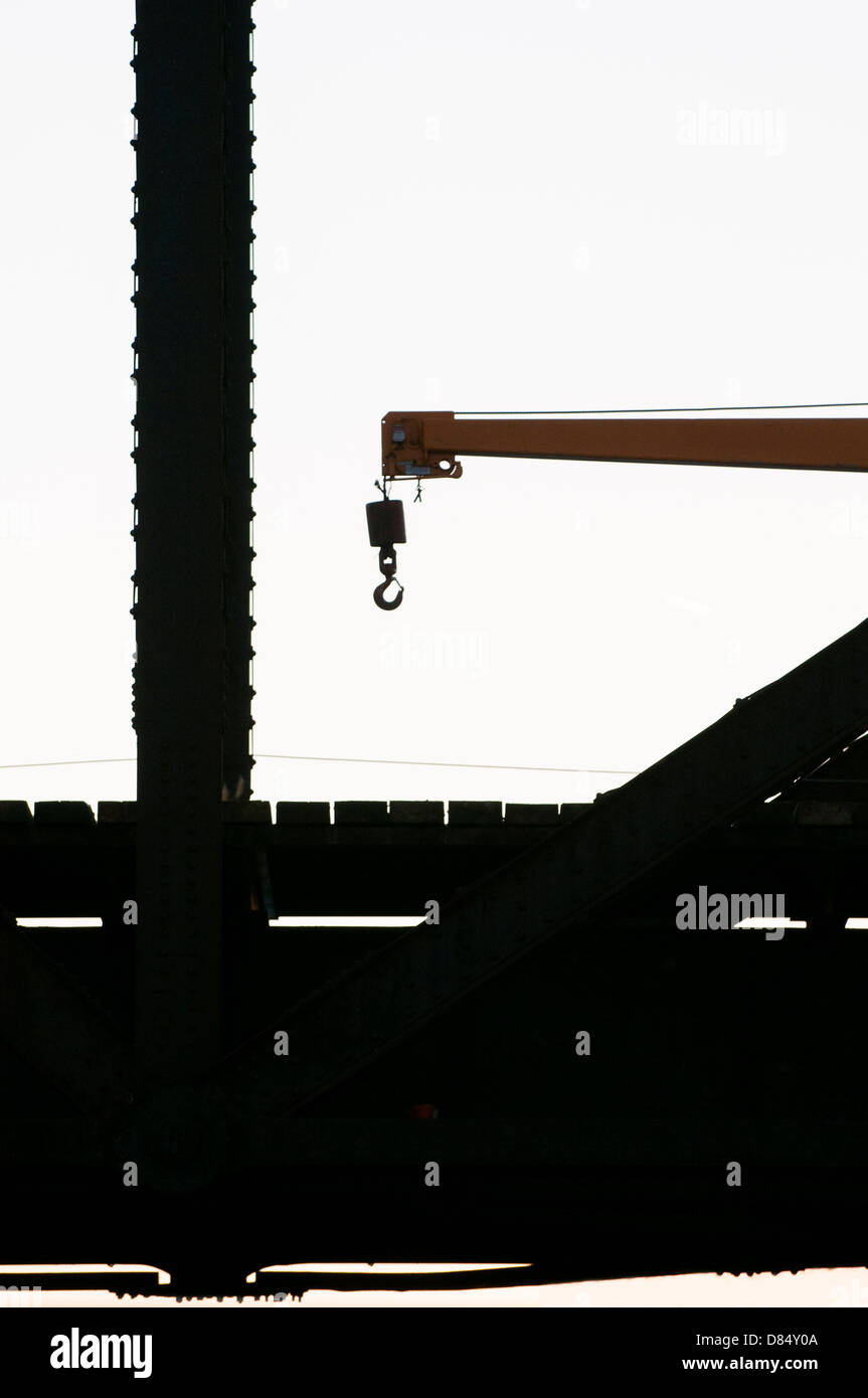 Construction crane silhouette Stock Photo
