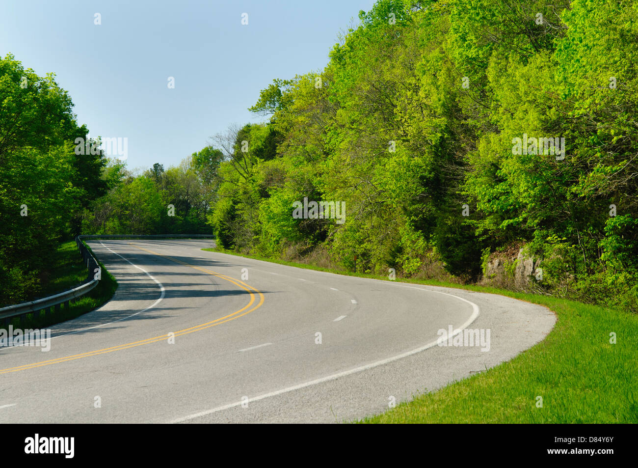 Highway 14 in the Ozark National Forest of Arkansas Stock Photo